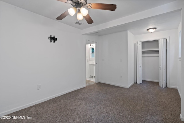 5834 Harris Ave, Jacksonville, FL 32211 - unfurnished bedroom featuring carpet flooring, ceiling fan, and a closet