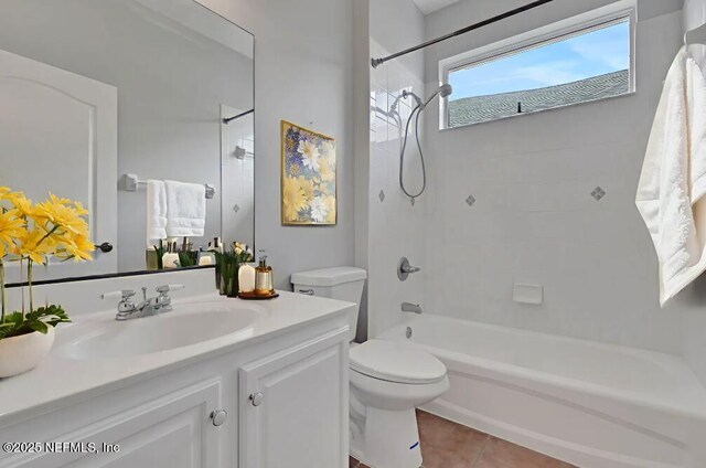 644 Casa Fuerta Ln, Saint Augustine, FL 32080 - bathroom featuring vanity, shower / tub combination, and tile patterned floors