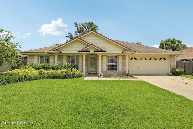 1835 Harbor Island Dr, Fleming Island, FL 32003 - single story home with a garage, driveway, brick siding, and roof with shingles