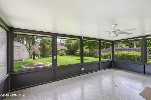 1835 Harbor Island Dr, Fleming Island, FL 32003 - unfurnished sunroom with ceiling fan