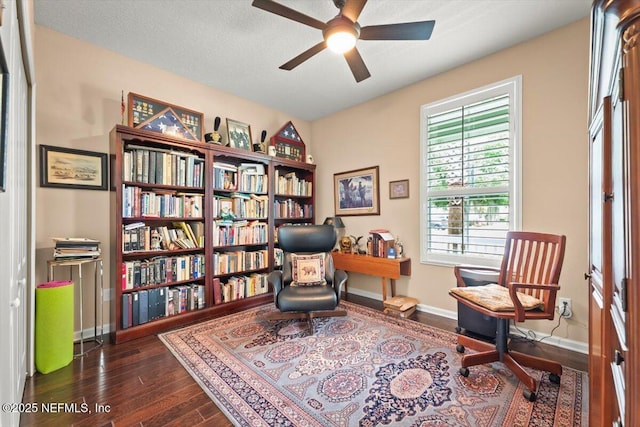 141 Mediterra Ave, Ponte Vedra, FL 32081 - sitting room featuring ceiling fan and dark wood finished floors
