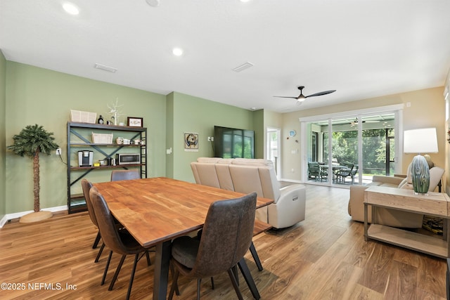 129 Oyster Shell Ter, Ponte Vedra, FL 32081 - dining space with wood finished floors, a ceiling fan, and recessed lighting