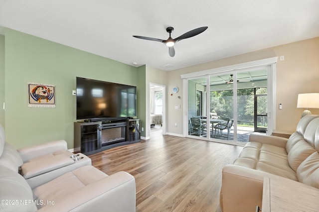 129 Oyster Shell Ter, Ponte Vedra, FL 32081 - living area with a ceiling fan and wood finished floors