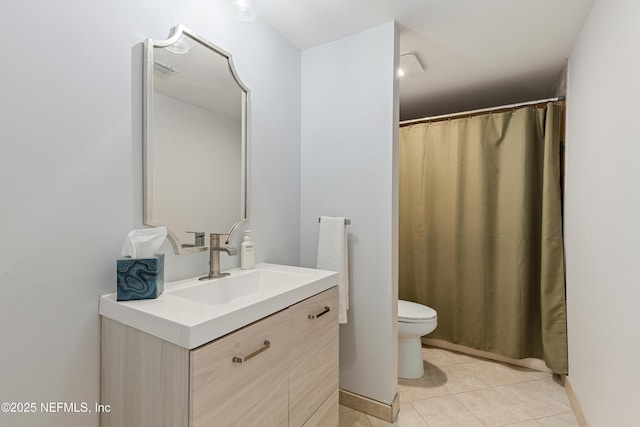 7855 La Sierra Ct Unit 7855, Jacksonville, FL 32256 - full bathroom featuring vanity, tile patterned floors, and curtained shower
