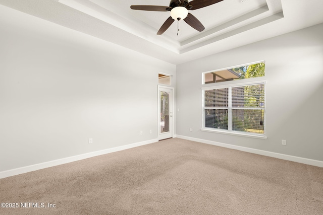100 Cummer Way, Saint Augustine, FL 32095 - carpeted empty room featuring a ceiling fan and a tray ceiling