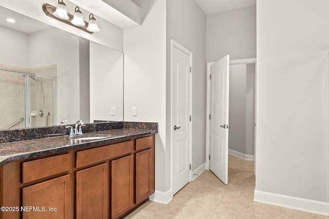 100 Cummer Way, Saint Augustine, FL 32095 - full bathroom with a shower stall, vanity, and tile patterned flooring