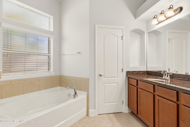 100 Cummer Way, Saint Augustine, FL 32095 - full bath featuring vanity, a bath, and tile patterned flooring