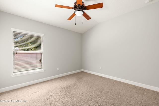100 Cummer Way, Saint Augustine, FL 32095 - empty room featuring carpet, vaulted ceiling, a ceiling fan, and a smoke detector
