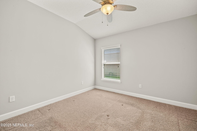 100 Cummer Way, Saint Augustine, FL 32095 - unfurnished room featuring light carpet, vaulted ceiling, and a ceiling fan