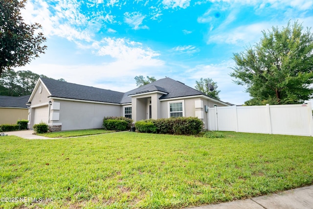 11115 Parkside Preserve Way, Jacksonville, FL 32257 - ranch-style house featuring stucco siding, an attached garage, and stone siding