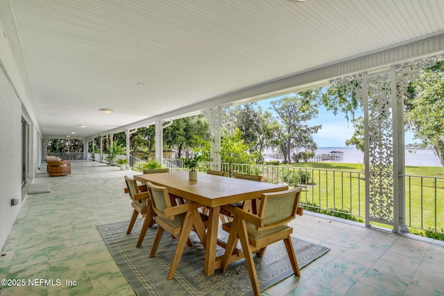 2785 Holly Point Rd E, Orange Park, FL 32073 - view of patio featuring a water view and outdoor dining space