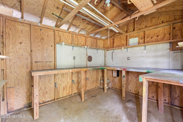 165 Sherry Dr, Atlantic Beach, FL 32233 - below grade area featuring a workshop area and wood walls