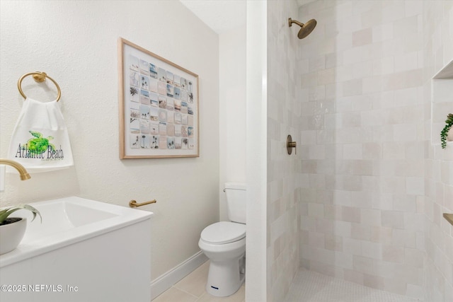165 Sherry Dr, Atlantic Beach, FL 32233 - full bathroom featuring tiled shower, tile patterned floors, and vanity