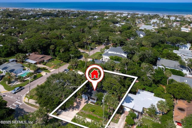 165 Sherry Dr, Atlantic Beach, FL 32233 - aerial view of property's location featuring property boundaries highlighted, a large body of water, and nearby suburban area