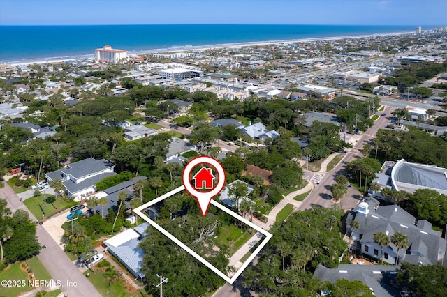 165 Sherry Dr, Atlantic Beach, FL 32233 - aerial overview of property's location featuring a large body of water and property parcel outlined