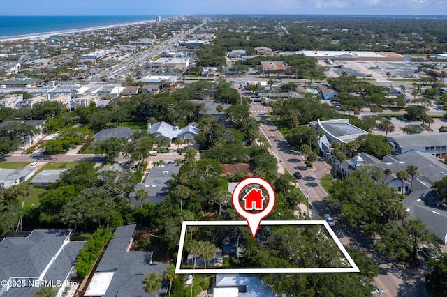 165 Sherry Dr, Atlantic Beach, FL 32233 - aerial view of property's location with property boundaries highlighted, a large body of water, and nearby suburban area