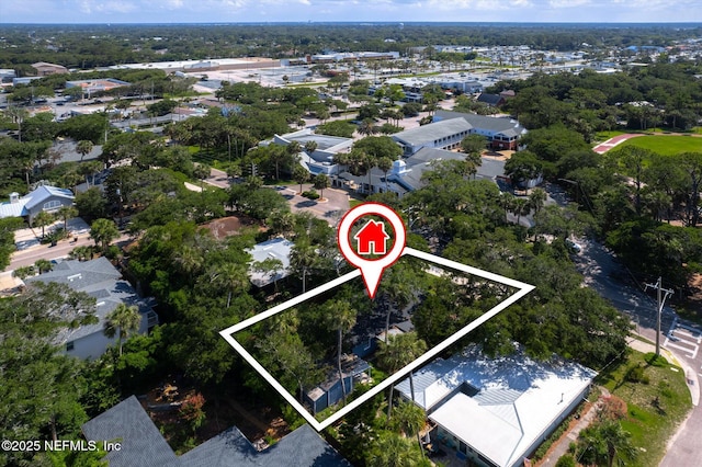 165 Sherry Dr, Atlantic Beach, FL 32233 - aerial view of property's location featuring property boundaries highlighted and nearby suburban area