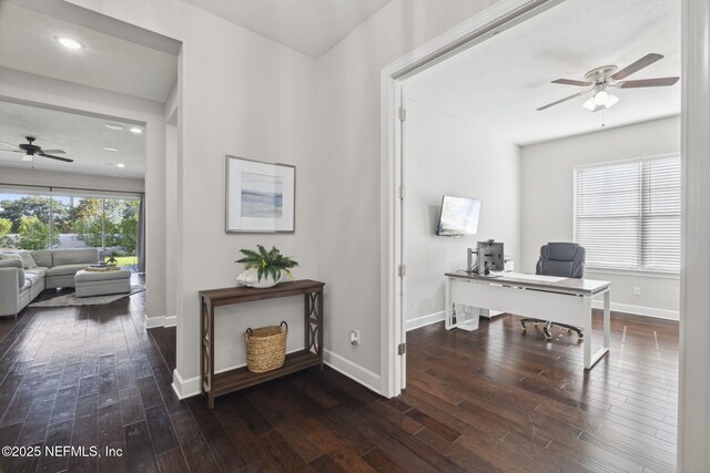 168 Bronson Pkwy, Saint Augustine, FL 32095 - office space featuring ceiling fan, wood finished floors, and recessed lighting