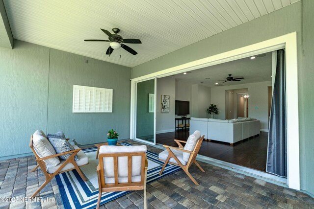 168 Bronson Pkwy, Saint Augustine, FL 32095 - view of patio / terrace with a ceiling fan