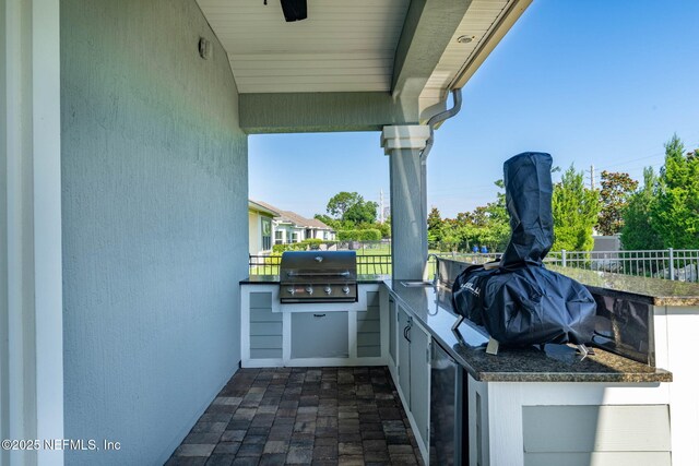 168 Bronson Pkwy, Saint Augustine, FL 32095 - view of patio / terrace with exterior kitchen and a sink