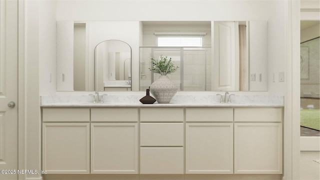 2324 River Park, Green Cove Springs, FL 32043 - full bathroom with double vanity and a shower with shower door