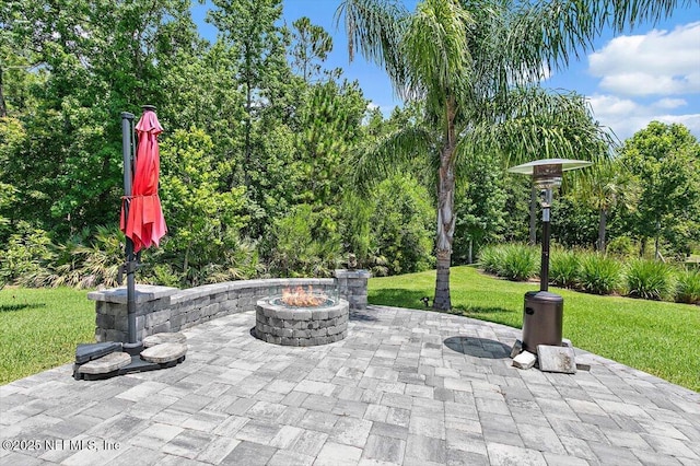 150 Calumet Dr, Saint Johns, FL 32259 - view of patio featuring an outdoor fire pit