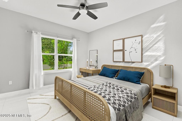 20 Evansville Ln, Palm Coast, FL 32164 - bedroom featuring a ceiling fan and tile patterned flooring