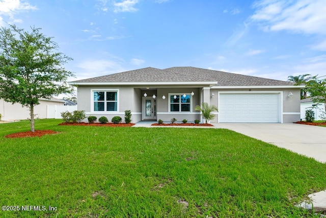 20 Evansville Ln, Palm Coast, FL 32164 - single story home featuring concrete driveway, a garage, stucco siding, and a shingled roof