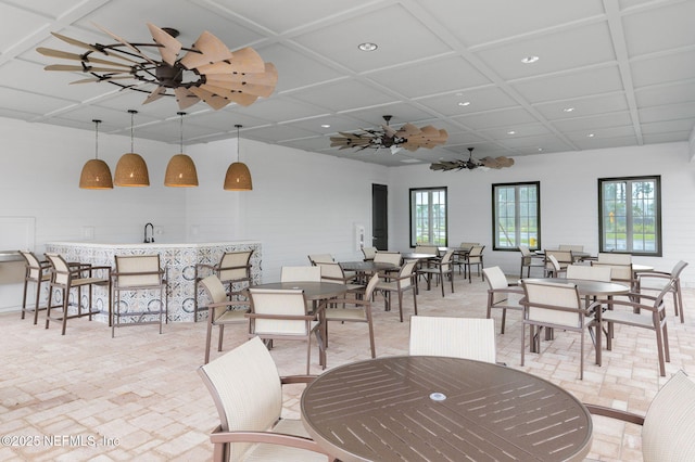 174 Torres Trce, Saint Augustine, FL 32095 - dining space with recessed lighting and coffered ceiling