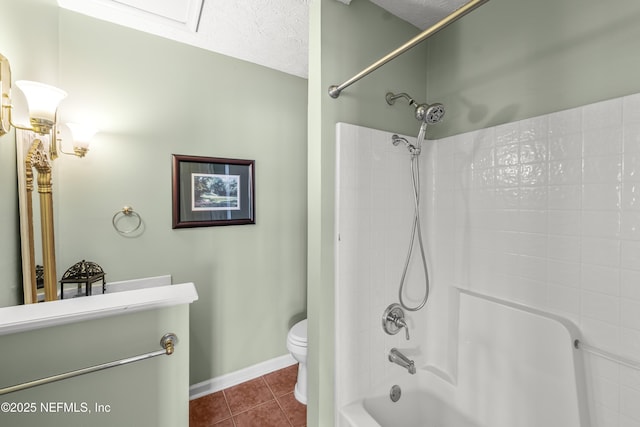 3679 Rustic Ln, Jacksonville, FL 32217 - full bathroom featuring tile patterned flooring, bathing tub / shower combination, and a textured ceiling