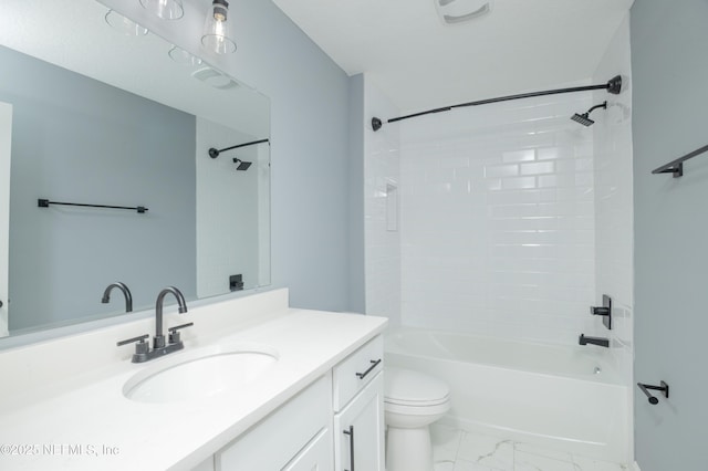 460 S Nassau St, Saint Augustine, FL 32084 - full bathroom with vanity, tub / shower combination, and marble look tiles