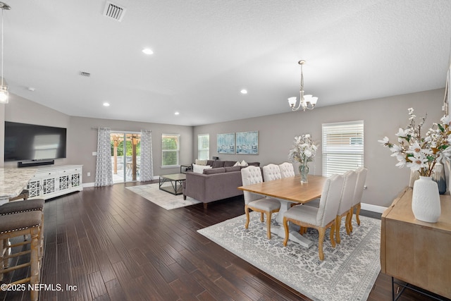 15067 Durbin Cove Way, Jacksonville, FL 32259 - dining area with a chandelier, plenty of natural light, dark wood-style flooring, and recessed lighting