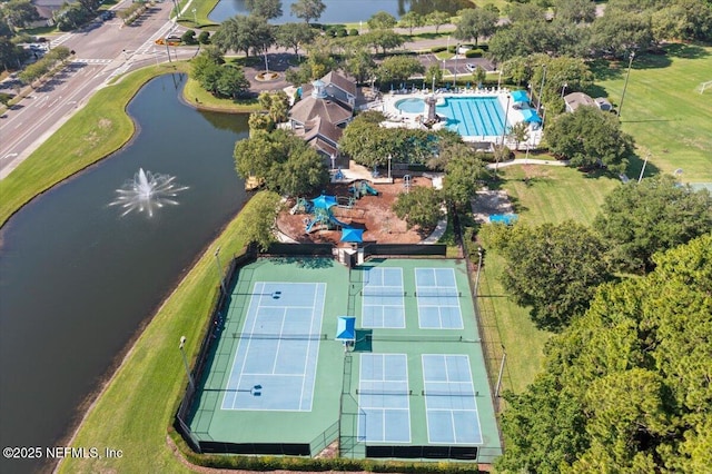 85339 Amagansett Dr, Fernandina Beach, FL 32034 - drone / aerial view of a nearby body of water and a pool area