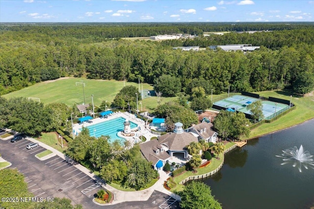 85339 Amagansett Dr, Fernandina Beach, FL 32034 - drone / aerial view of a forest and a nearby body of water