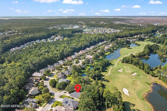 85339 Amagansett Dr, Fernandina Beach, FL 32034 - aerial view of property and surrounding area with nearby suburban area, a golf club, and a nearby body of water
