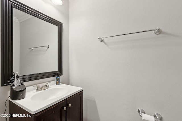 86051 Venetian Ave, Yulee, FL 32097 - bathroom with vanity and crown molding
