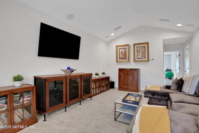 2459 Karatas Ct, Jacksonville, FL 32246 - living area featuring vaulted ceiling and carpet