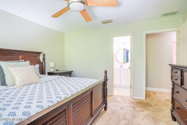 307 Southern Branch Ln, Saint Johns, FL 32259 - bedroom featuring light colored carpet, ceiling fan, and ensuite bathroom