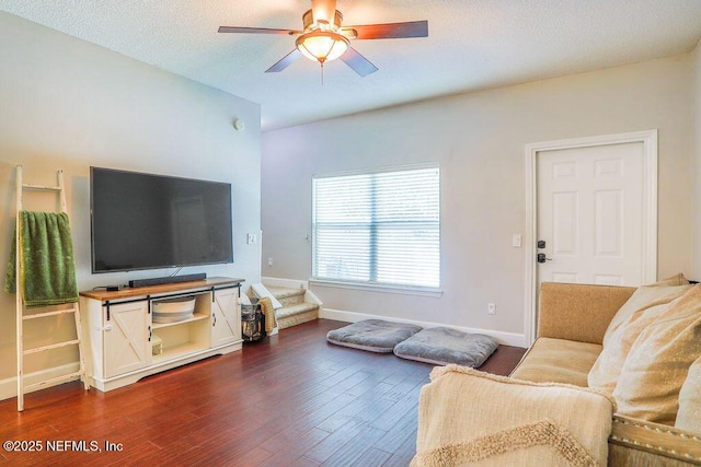 307 Southern Branch Ln, Saint Johns, FL 32259 - living room featuring ceiling fan and dark wood-type flooring