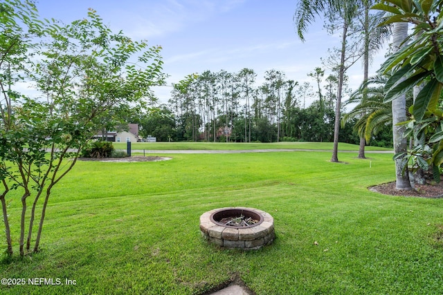 1630 Highland View Ct, Fleming Island, FL 32003 - view of grassy yard with an outdoor fire pit
