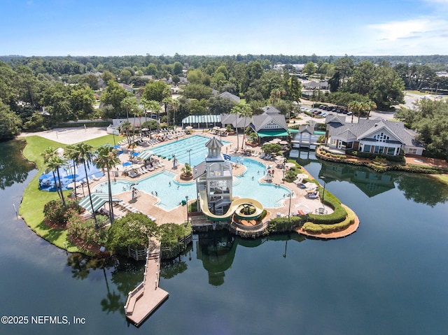 1630 Highland View Ct, Fleming Island, FL 32003 - drone / aerial view of a pool area and a large body of water