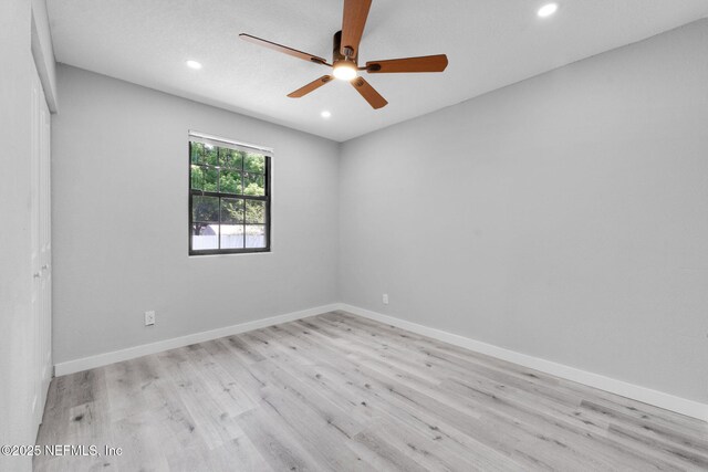 4903 Tennessee St, Jacksonville, FL 32208 - spare room with recessed lighting, light wood finished floors, and a ceiling fan