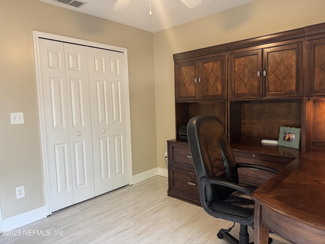 86163 Venetian Ave, Yulee, FL 32097 - home office featuring light wood-style floors and ceiling fan
