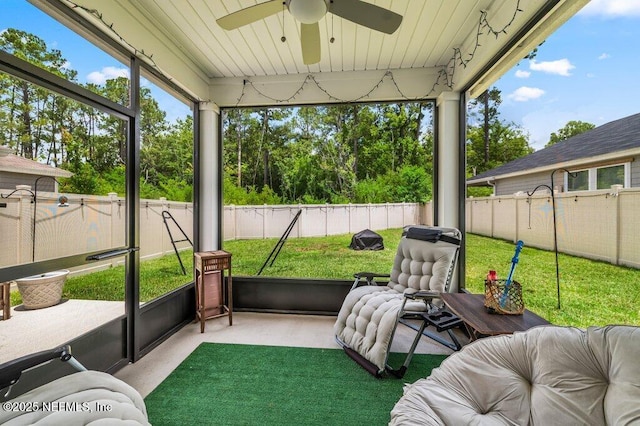 3283 Loblolly Pine Ct, Middleburg, FL 32068 - sunroom / solarium with ceiling fan and healthy amount of natural light