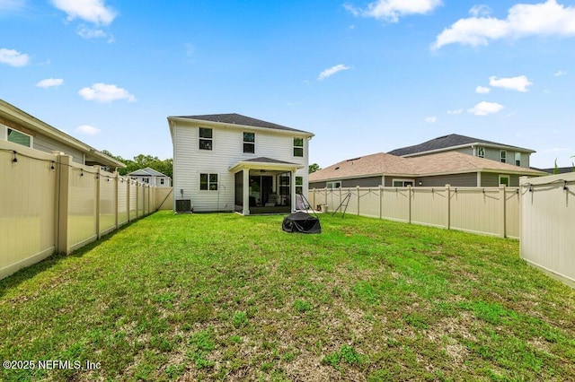 3283 Loblolly Pine Ct, Middleburg, FL 32068 - back of house featuring a sunroom and a fenced backyard