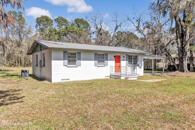 6317 Trout River Blvd, Jacksonville, FL 32219 - ranch-style house featuring crawl space, a front yard, and a metal roof
