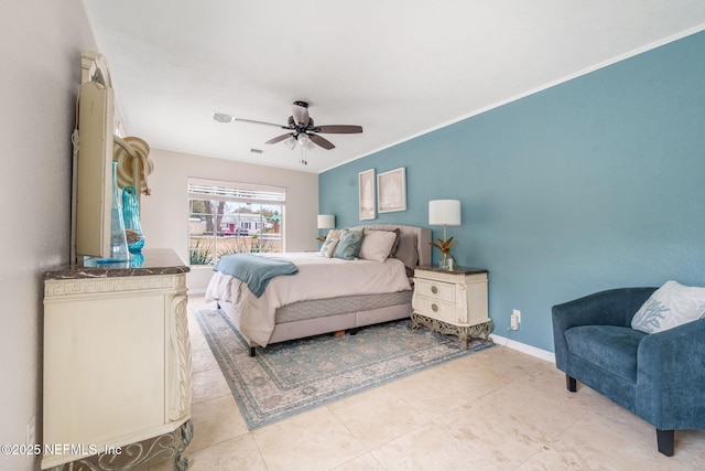 2910 Lake Shore Blvd, Jacksonville, FL 32210 - bedroom with light tile patterned floors and a ceiling fan