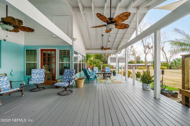 2910 Lake Shore Blvd, Jacksonville, FL 32210 - wooden terrace with a ceiling fan