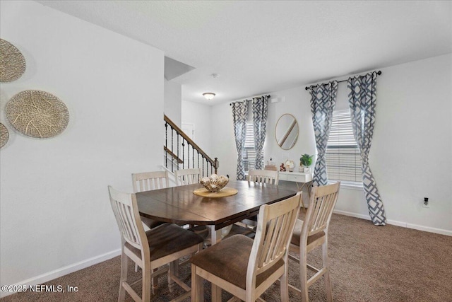 737 Windermere Way, Saint Augustine, FL 32095 - carpeted dining space with stairs and baseboards