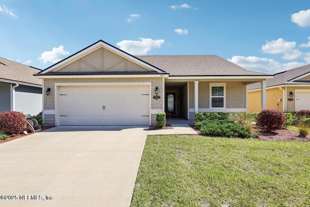 4032 Sandbank Ct, Middleburg, FL 32068 - view of front of house with a garage, driveway, and a front yard